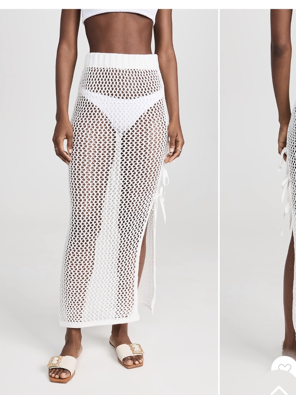 Beach Riot White Crochet Deborah Swim Sarong